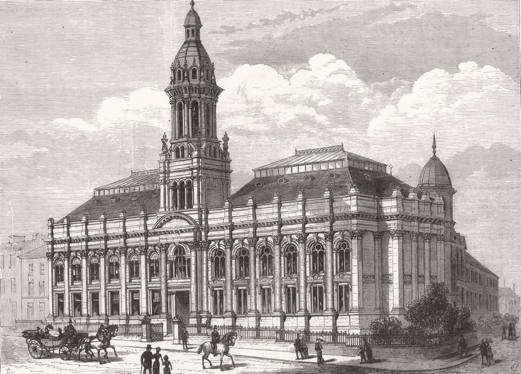 YORKS. Technical school, Bradford, Prince of Wales 1882 old antique print